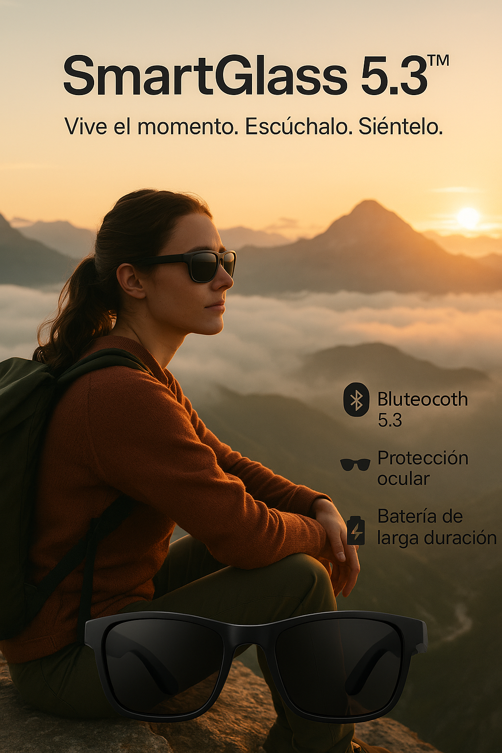 🕶️ SmartGlass 5.3™ – Gafas Inteligentes con Audio Inalámbrico